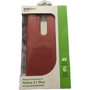 Cricket wireless Nokia 3.1 plus phone case red with kickstand
